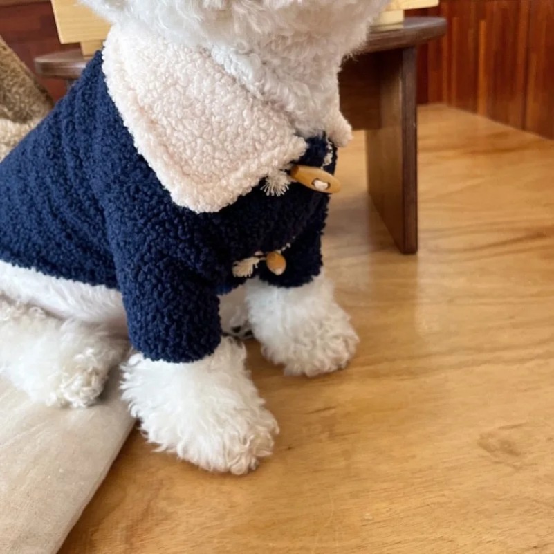 Pet Dog Cardigan Coat Fleece Dog Clothes Puppy Jacket Chihuahua French Bulldog Dog Overalls Small Dog Clothing Warm Costumes