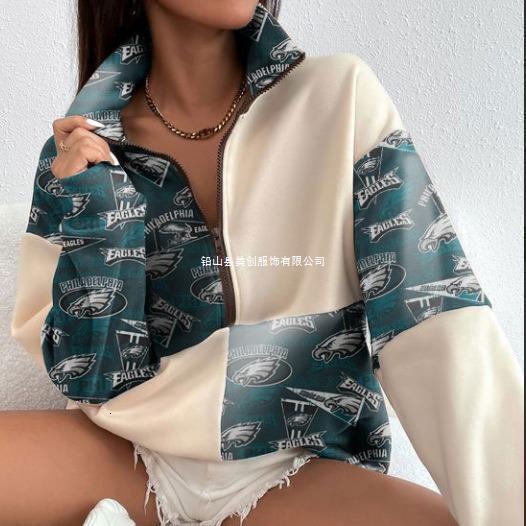 hoodie 2024 autumn and winter new hoodie 3d digital printing stand collar women's street trend zipper popod customization designer hoodie