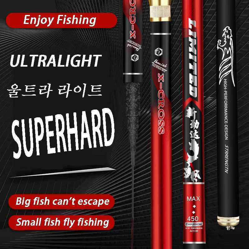 ultra-light carbon stream rod 4.5/6.3/7.2/8/9/10M 4H 28T hand rod crucian carp pole long fishing cane travel feeder fly fishingXJ241219 - view 3