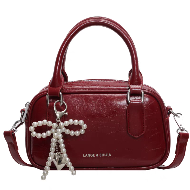Red Hand Bag Purse Women New High Street Handle Chic Leather Casual Crossbody Bags Female Retro Bolsos Aesthetic 240810