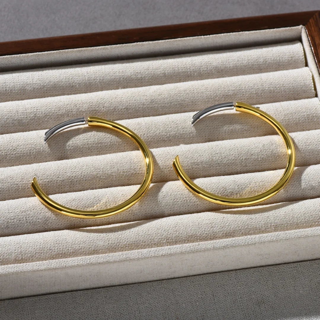 Fashion Large Metal Hoop Earrings Gold Color Circle Earring for Women Girls Jewelry European American Accessories Gifts 241219
