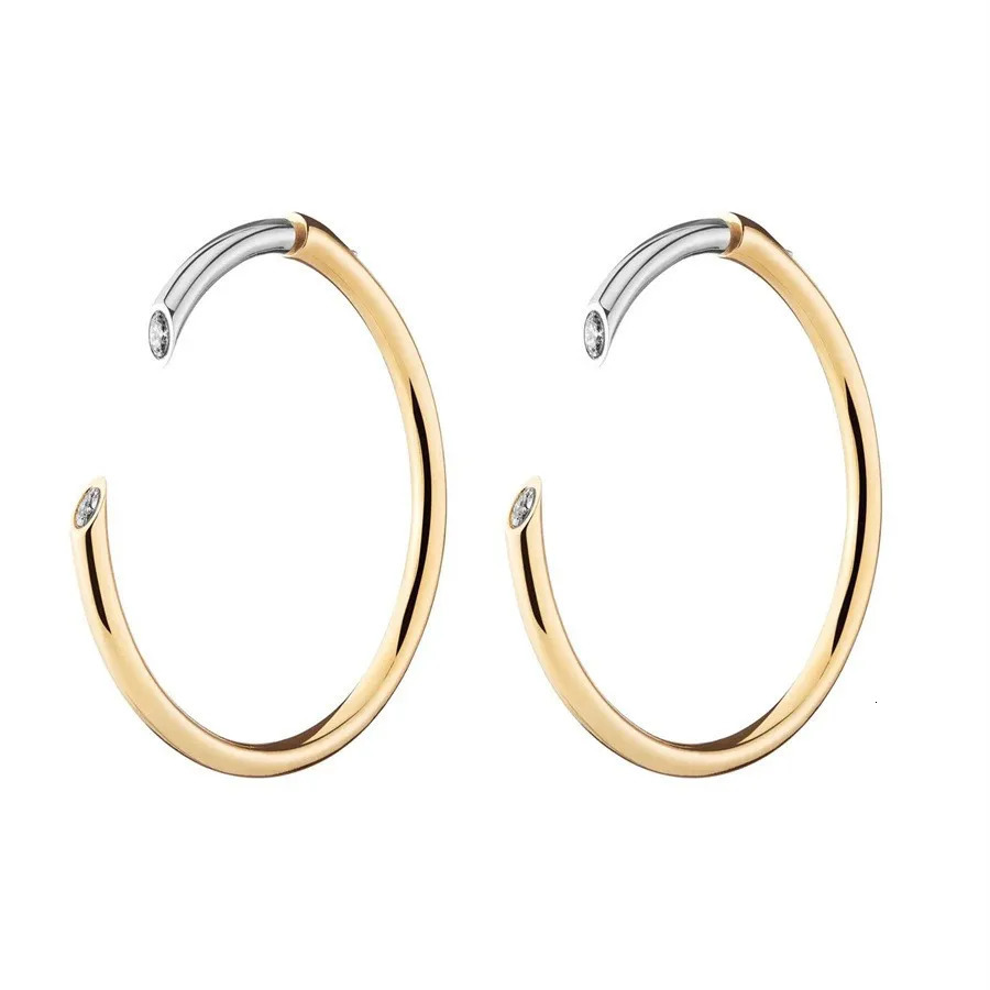 Fashion Large Metal Hoop Earrings Gold Color Circle Earring for Women Girls Jewelry European American Accessories Gifts 241219