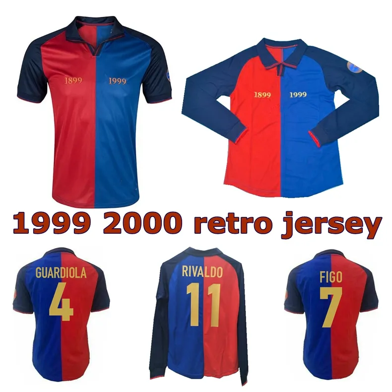 1999 2000 Guardiola FIGO Cocu Kluivert retro Centenary soccer jersey Rivaldo XAVI Puyol 100 YEARS classic vintage ANNIVERSARY football shirt