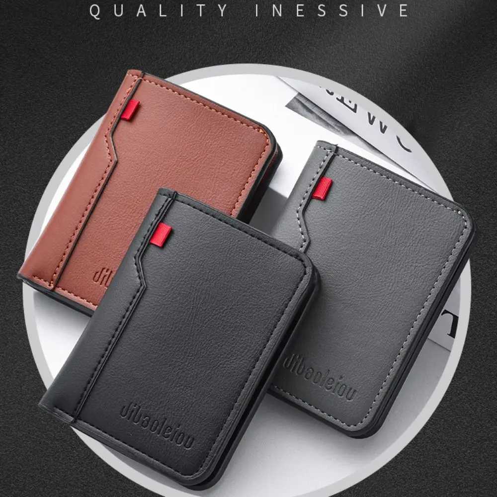 Hot Sale Minimalist PU leather retro mens wallet soft and lightweight coin wallet ultra-thin wallet wallet mens wallet Z241219