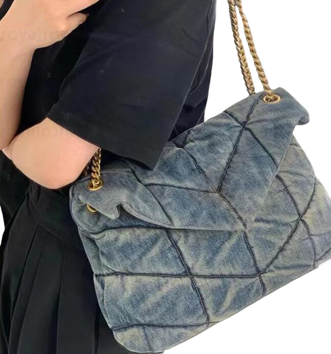 Puffer shoulder bag for woman designer bags quilted creative sude leather classic metal chain popular crossbody bags fashionable soft large capacity xb067