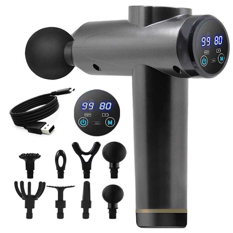 Professional Massage Gun 99 Speed Level High Frequency Muscle Body Electric Massager 8 Heads Fascia Gun for Men Women Fitness OuXJ241219
