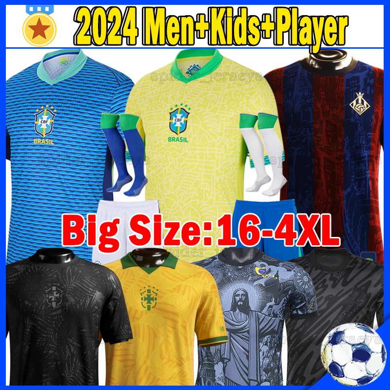 XXXL 4XL 2024 brazils RAPHINHA soccer jerseys LUIZ HENRIQU 24 25 MARTINELLI Fans Player version L.PAQUETA brasil goalkeeper EDERSON jersey kids kits football
