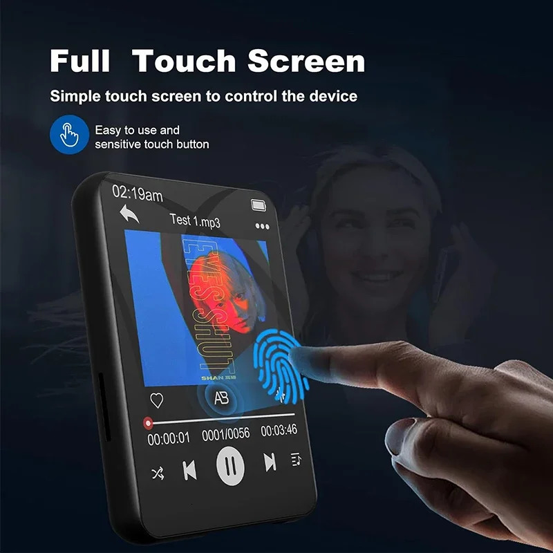 32GB 24 Touch Screen Mp3 Player with BT 50 MP3 Player with Builtin HD Speaker FM radio and voice recording 241113