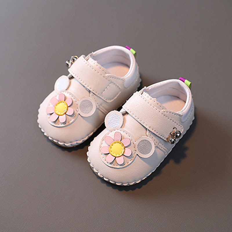 Baby Shoes Toddler 2025 Spring Soft Leather Anti Slip Casual Flats Kidsnest Infant Girls Dress Princess Shoes First Walkers Cute Flower Kids Shoes Siz