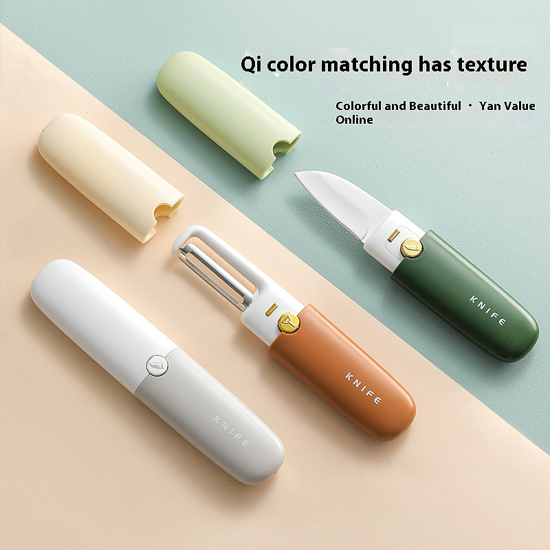 Double-ended fruit knife peeler student dormitory multifunction apple peeling office convenient Carrying Melon Peeler