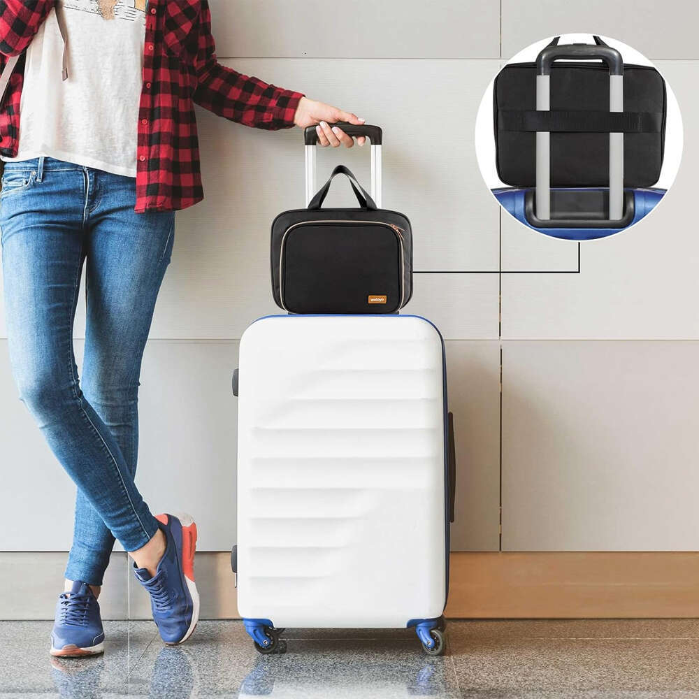 Cosmetic Bag Foldable Toiletry Organizer Hanging Storage Bathroom Makeup Case Travel Dry And Wet Separation Cosmetic Bag