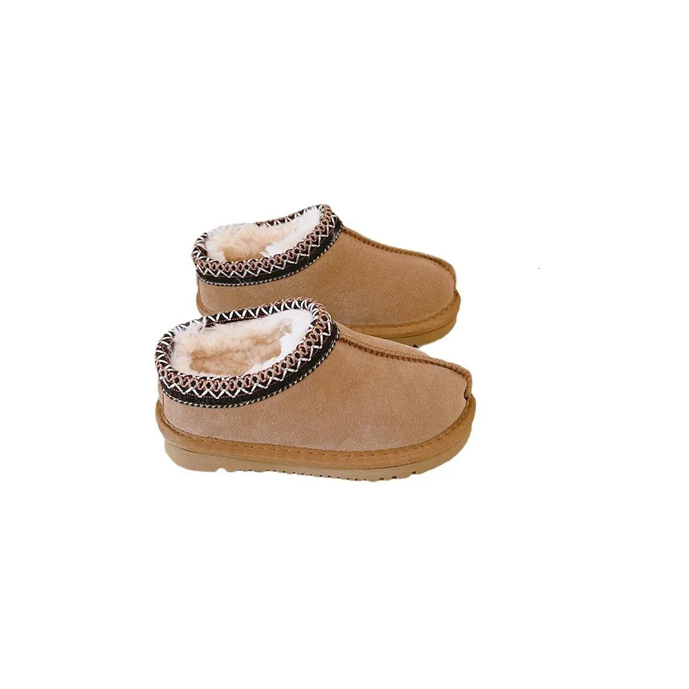 Children Genuine Cow Leather Snow Boots Baby Candy Color Warm Cotton Shoes Girls Fashion Slipin Princess Short 241218 - view 3