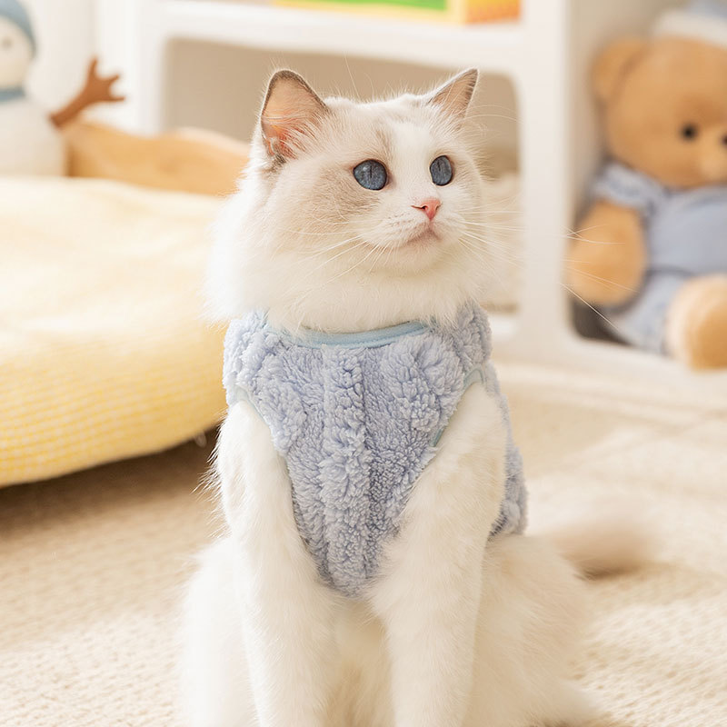 Autumn and winter cat clothes simple traction fleece thickened warm winter kitten vest pet dog clothes HS37