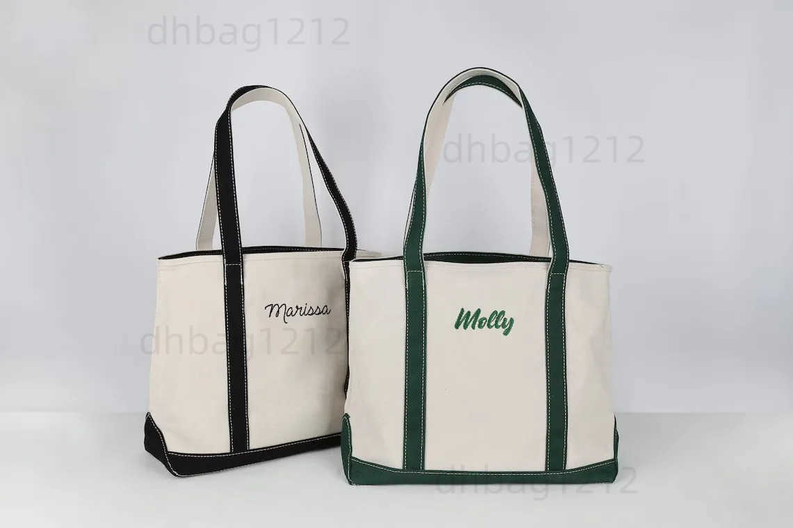 Totes Embroidered Custom Canvas Boat Tote Beach Bag Personalized Bridesmaid GiftsParty Gifts T241218