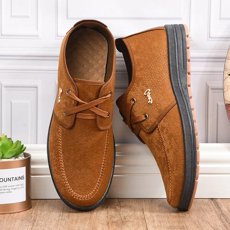 Autumn Casual For Men Low Flat Sneakers Black Coffe Outdoor Walking Shoes zhanyishengli