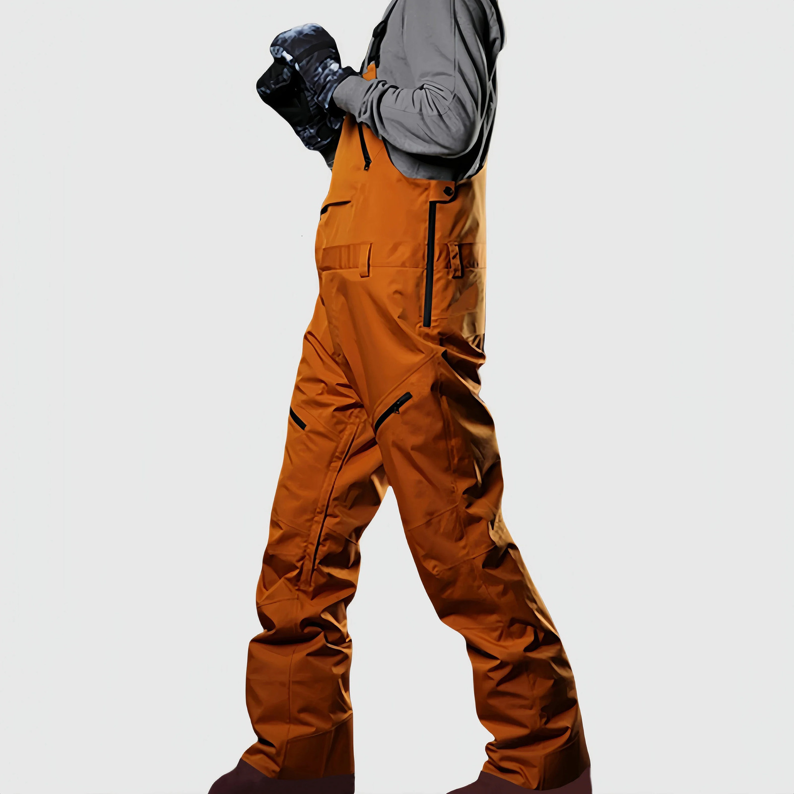 Men Loose Skiing Pants Outdoor Waterproof Windproof Snow Trousers Winter Ski Overalls Snowboard Sport Strap Pants Clothing 241219