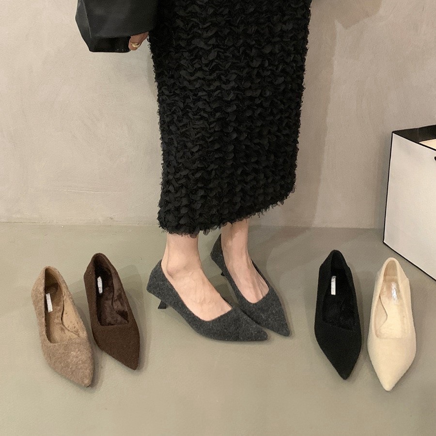 Wedding Shoes High Heels Platform Pumps Woman New Party Dress Stiletto White plush high-heeled shoes