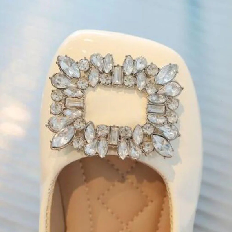 Spring Autumn Kids Shoes for Girl Leather Shoes Fashion Rhinestone Flat Heels Infant Girls Party Shoes Red Black 241219