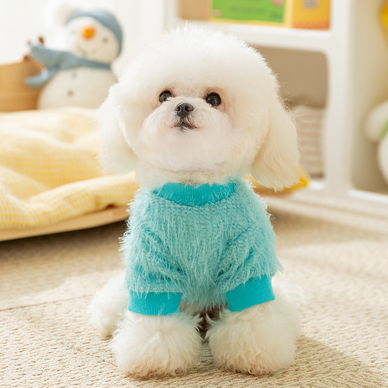 Autumn and winter dog clothing, two legged plush clothing, small and medium-sized