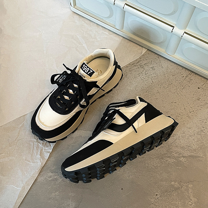 Spring and summer hot new shoes women sports running 2025 Korean version of the niche Instagram patchwork color casual single shoe wholesale