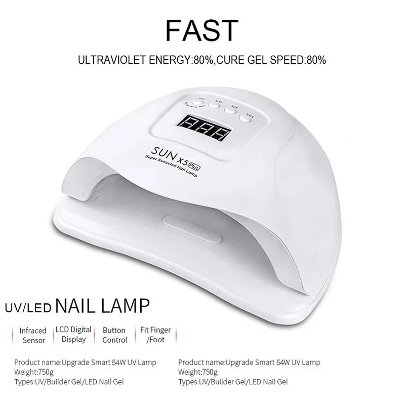 SUNX5 Plus 72W/54W UV Lamp LED Nail Lamp Nail Dryer Sun Light for Manicure Gel Nails Lamp Drying for Gel Varnish 241219