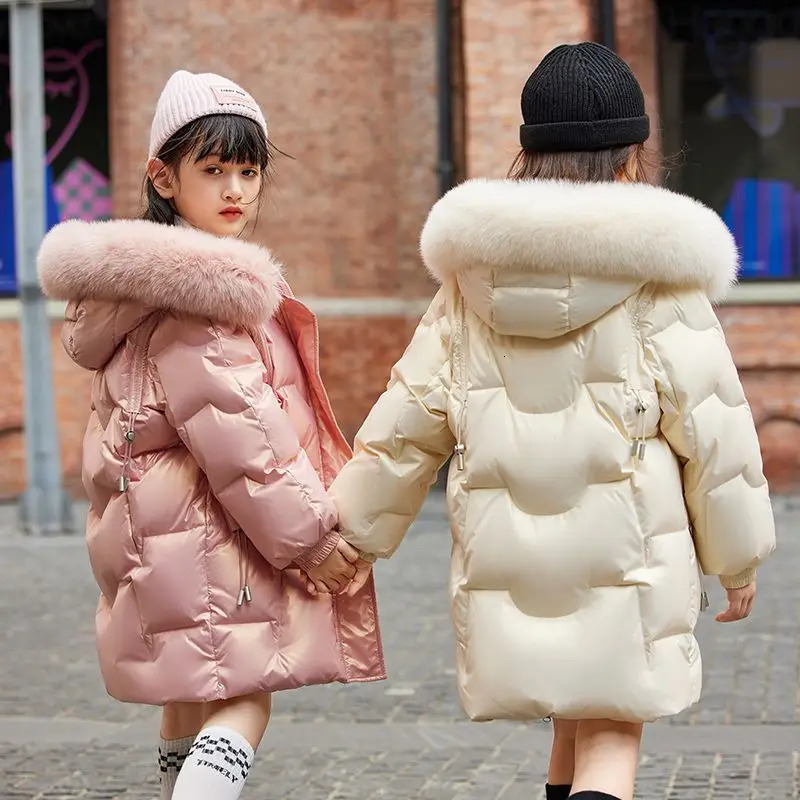 Childrens Parka Winter Jackets Kids Clothing Big Girls Warm Down Cotton-padded Coat Thickening Outerwear Clothes -30 Degree 241218