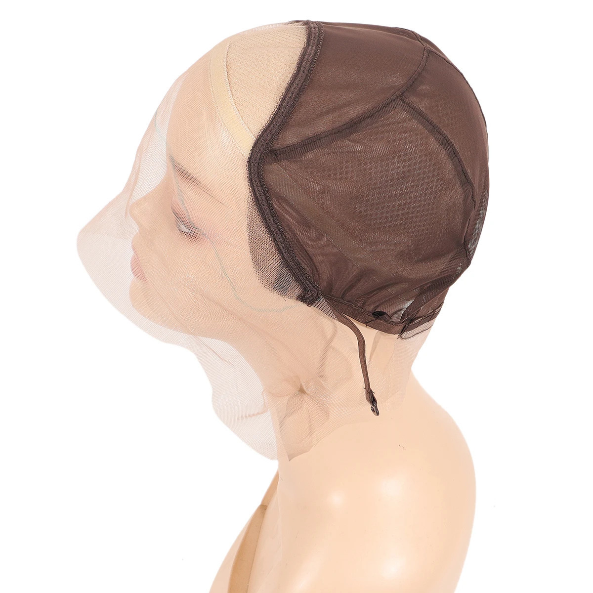 13X4 Lace front wig Cap For Making wigs with adjustable Strap Guide line Brown woven extension Swiss lace net crochet wig cap 241219