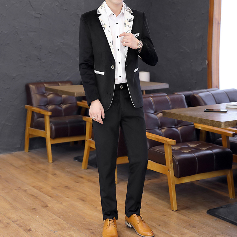 M1219Men's youth Korean slim suit best man groom wedding dress formal British style suit