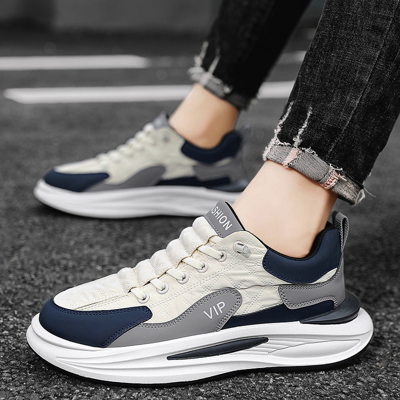 Men Sports Shoes Fashion Simple Design Versatile Running Shoes 2025 New Product Versatile Thick Sole Korean Version Triple Blue Khaki Free shipping