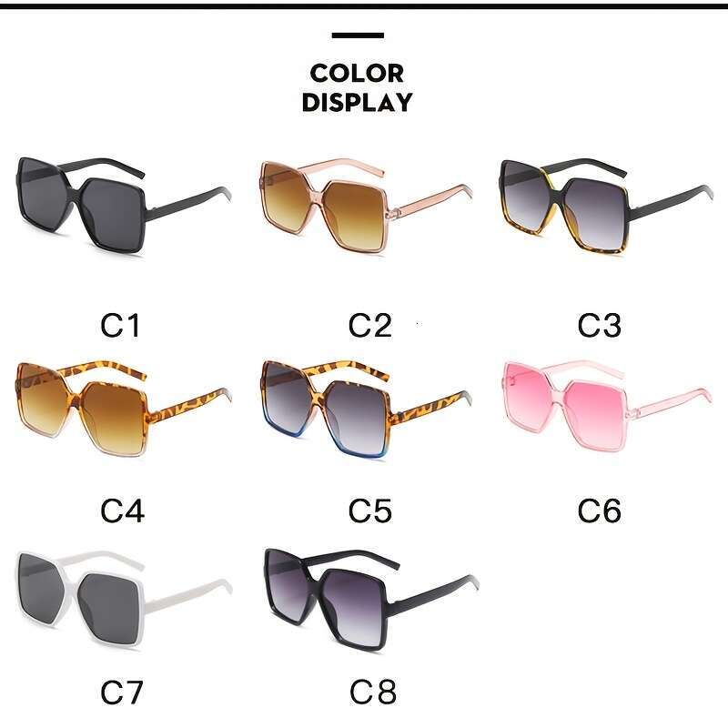 LALAVARA Oversize Square Frame Retro 90s Vintage Outdoor Driving Sunshade Decoration Glasses