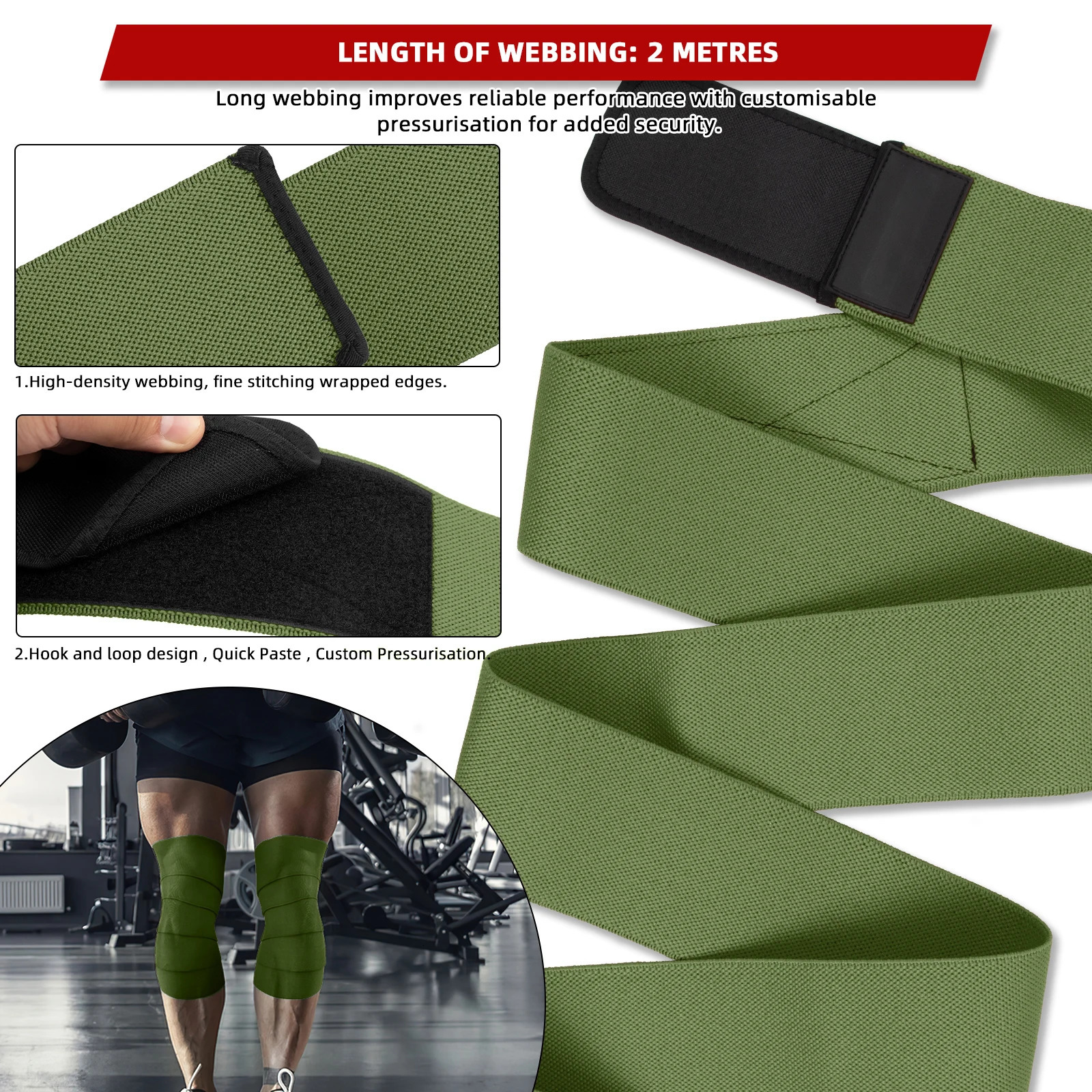 Knee Wraps for Squatting Knee Strap Bands for Crossfit Training Powerlifting Knee Support Deadlift Wraps Weightlifting241219 - view 7