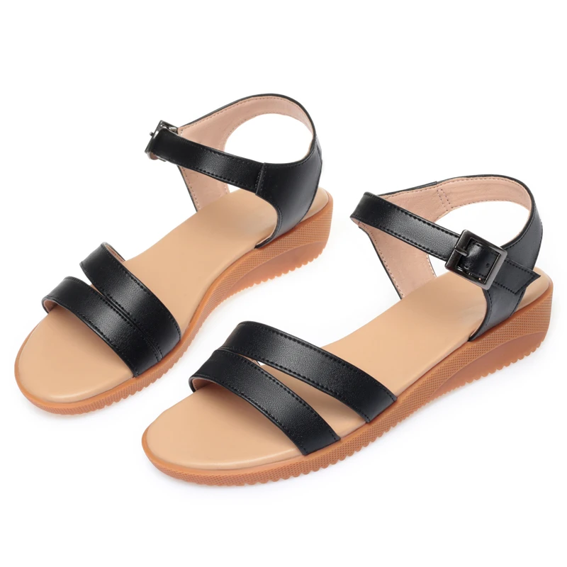 AIYUQI Women Sandals Summer Wedge Sandals Women Large Size Non-Slip Mom Sandals Women