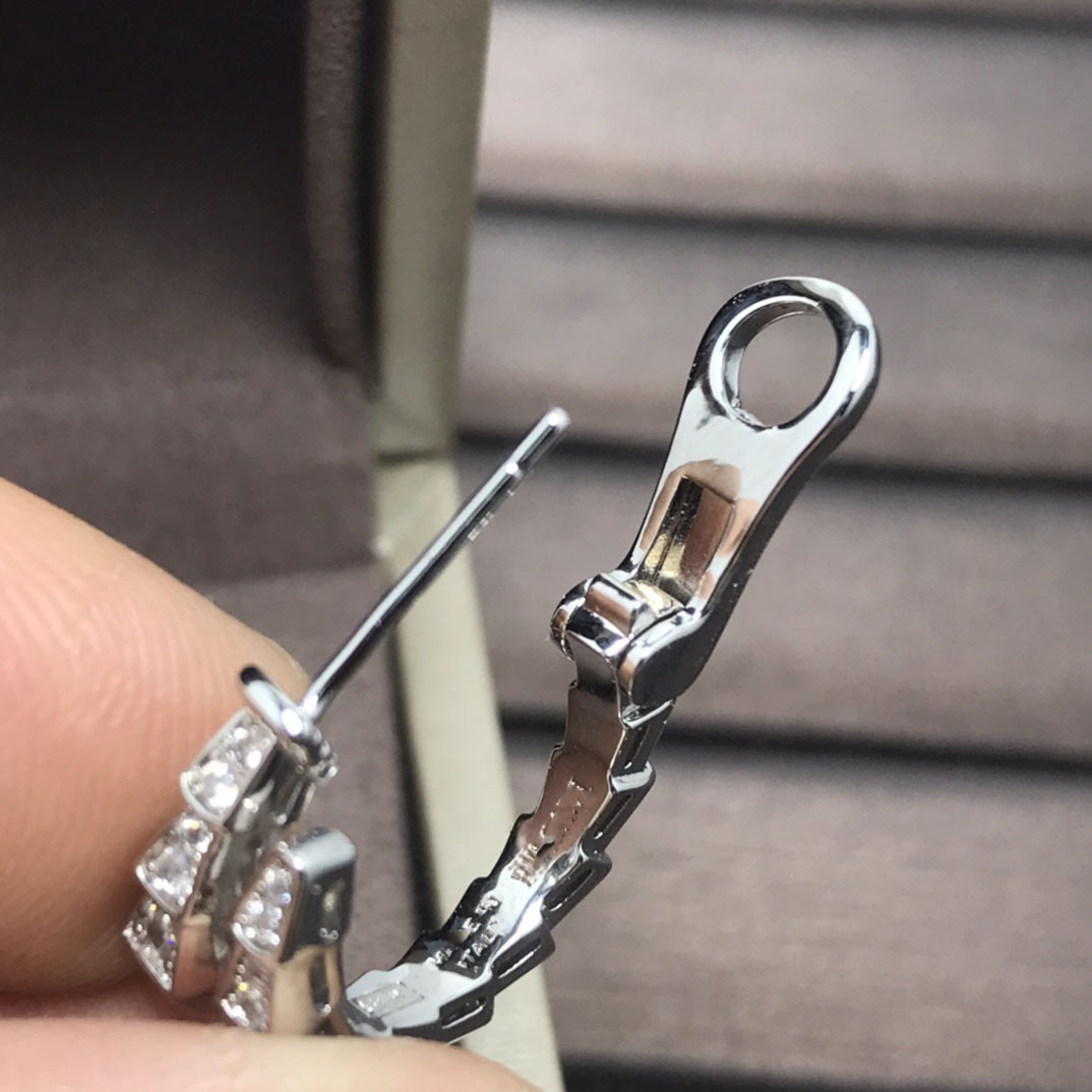 Classic Luxury Snake Bone Earrings for Women in 18K Gold Rose Gold with Diamonds Half-Diamond Full-Diamond Animal Earrings for Daily Wear Business Par