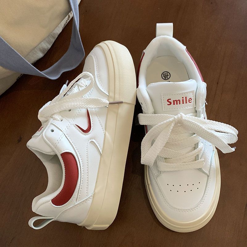 Women's shoes little white shoes women 2025 spring and summer new leisure sports all-in-one increase thick soled board shoes With BOX