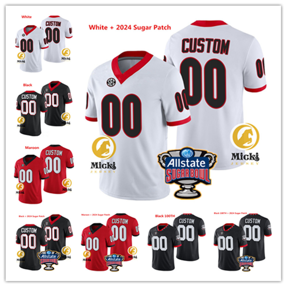 Roderick Robinson II 2024 Sugar Bowl GeorgiaBulldogs Jersey 3 Nate Frazier 4 Oscar Delp 6 Dominic Lovett 7 Lawson Luckie 8 Colbie Young 11 Arian Smith Football Jerseys