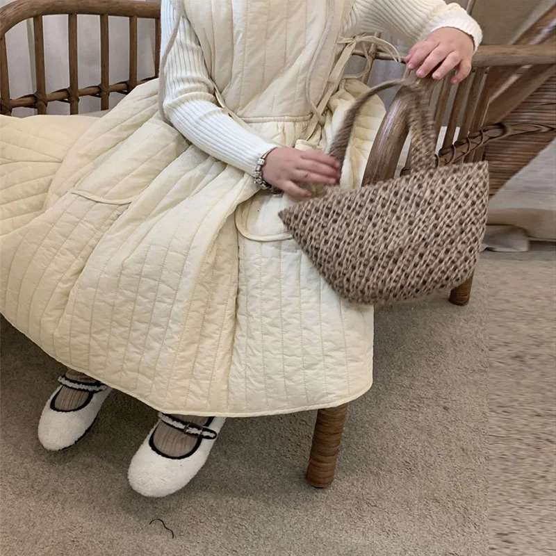 Baby Girls Cotton Dress Childrens Autumn Winter Thicken Gown Princess Warm Fashion Vestidos Kids Fashion Clothing 2-8 Years 241219