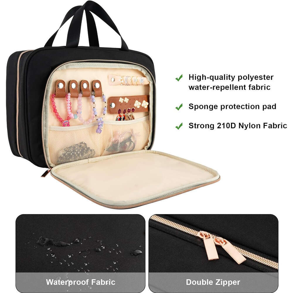 Cosmetic Bag Foldable Toiletry Organizer Hanging Storage Bathroom Makeup Case Travel Dry And Wet Separation Cosmetic Bag