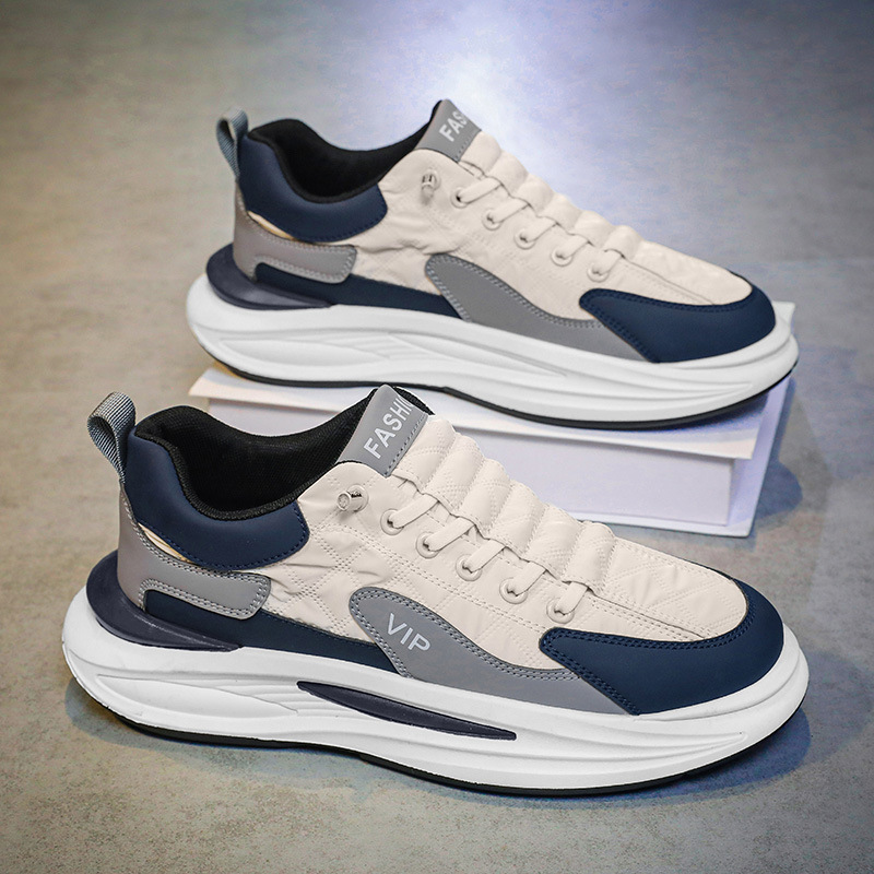 Men Sports Shoes Fashion Simple Design Versatile Running Shoes 2025 New Product Versatile Thick Sole Korean Version Triple Blue Khaki Free shipping