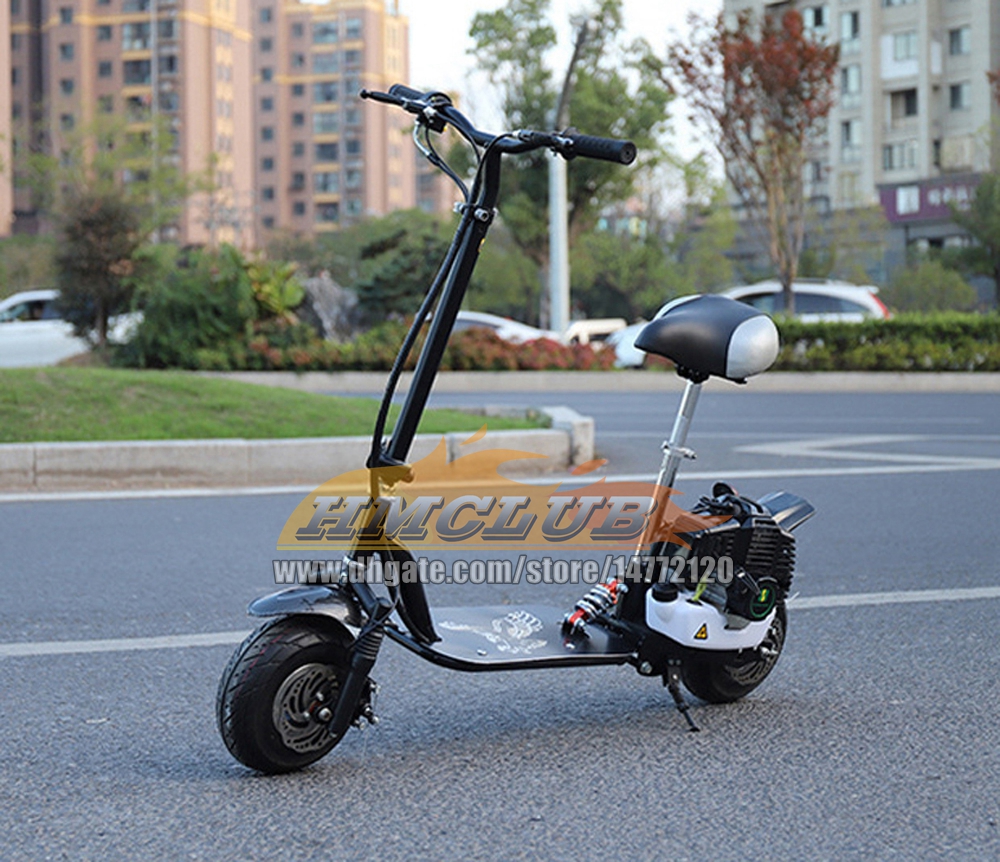 Gas Folding Adult Gasoline Scooter 49CC 2Stroke Outdoor Sports Racing Game Gas MOTO Trail-bike Trail bike Crosscountry Scrambling Black Motorcycle Bir