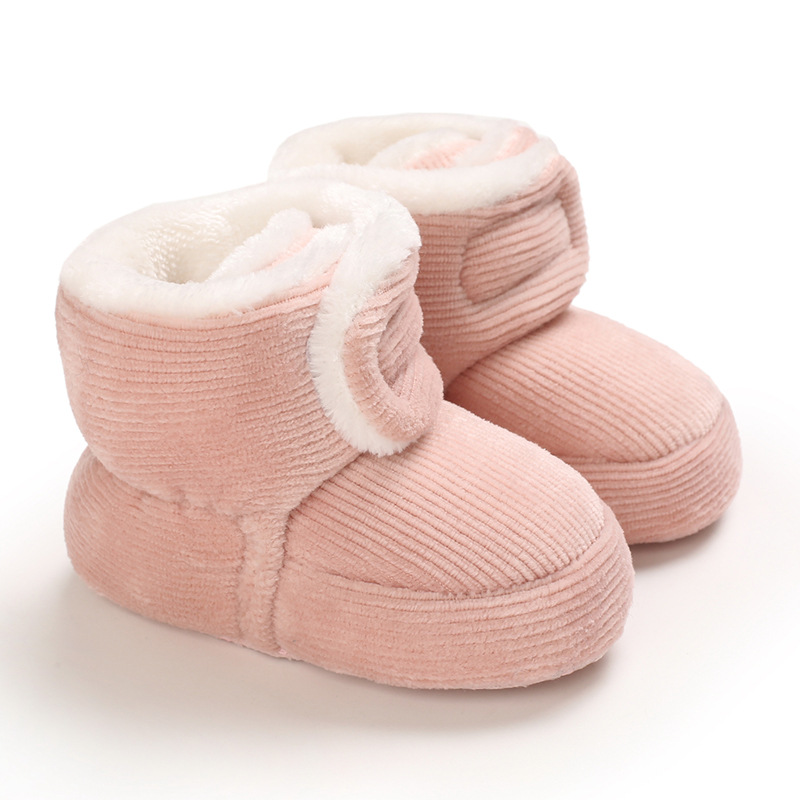 2024 Baby Autumn Winter Boots Baby Girl Boys Winter Warm Shoes Kidsnest Solid Color Fashion Toddler First Walkers Kids Boots Shoes 0-18M