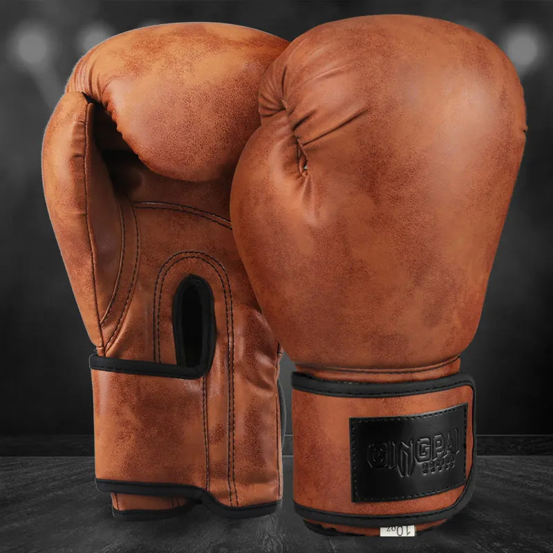 Retro Color Adult Kids WomenMen Boxing Gloves Pu Leather MMA Muay Thai Boxe De Luva Mitts Sanda GYM Equipment 6 8 10 12OZ Boks 241218