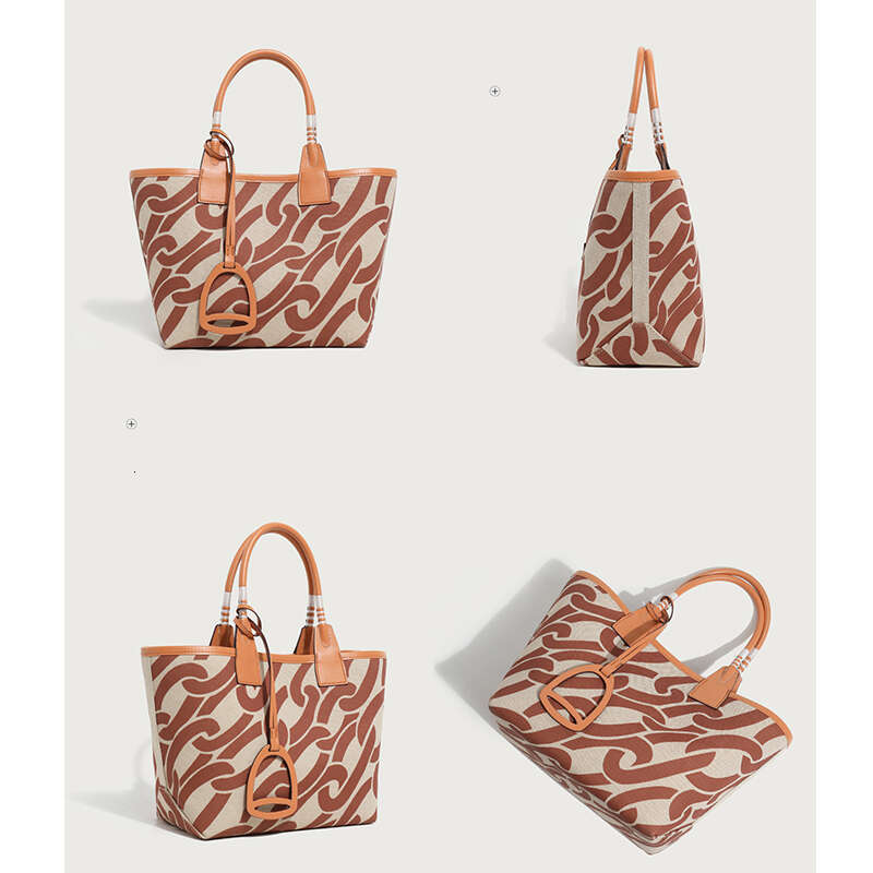 Women's Bags Handbag Trendy High Quality Tote For Women Geometric Printed Top Handle Satchel Handbag Purses Canvas Fashionable Shopper Bag
