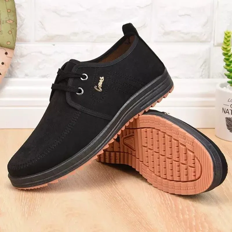 Autumn Casual For Men Low Flat Sneakers Black Coffe Outdoor Walking Shoes zhanyishengli