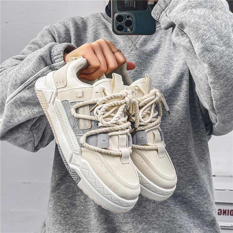 Men Casual Shoes New Fashion Designer Shoes Niche Style Trendy Versatile Anti-slip Thick Sole Leisure Triple Grey Green Beige Free shipping