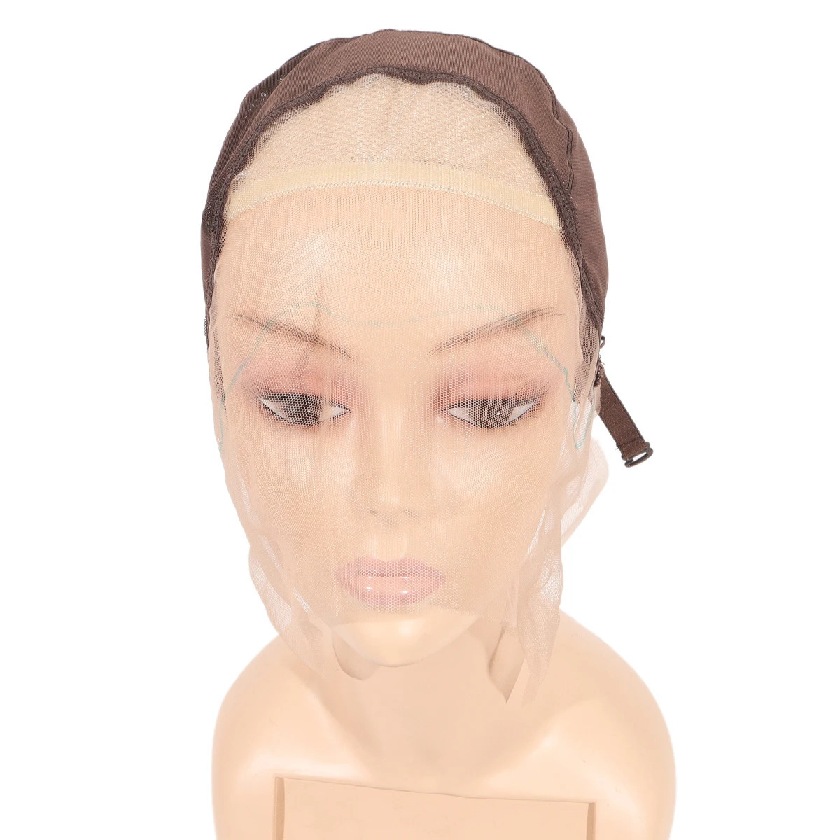13X4 Lace front wig Cap For Making wigs with adjustable Strap Guide line Brown woven extension Swiss lace net crochet wig cap 241219