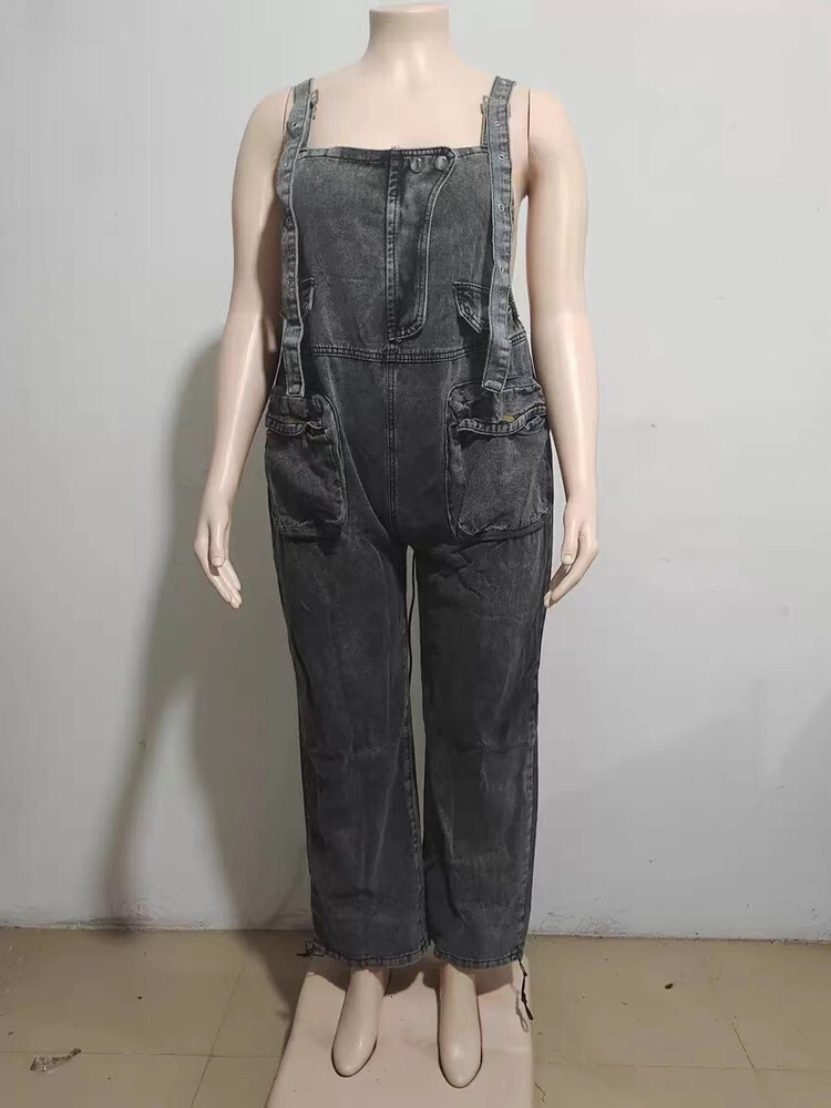 Wmstar Denim Jumpsuit Women Clothing Romper Slip Corset Sexy Casual New In Summer Fashion Pockets Pants Wholesale Dropshipping