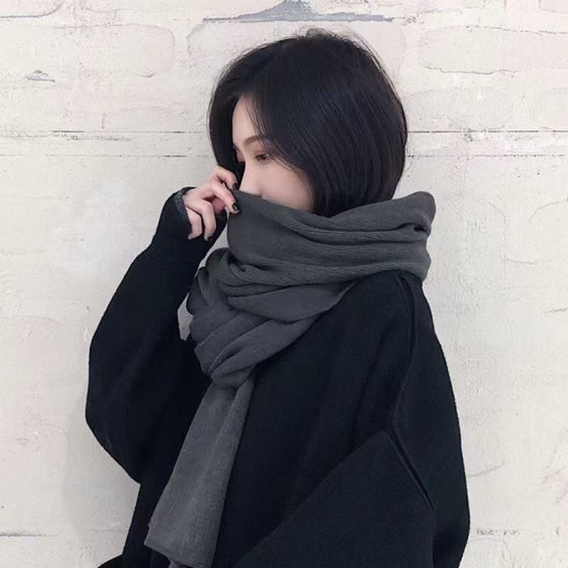 T014 scarf wool winter Korean style warm scarf men's winter couple neck scarf