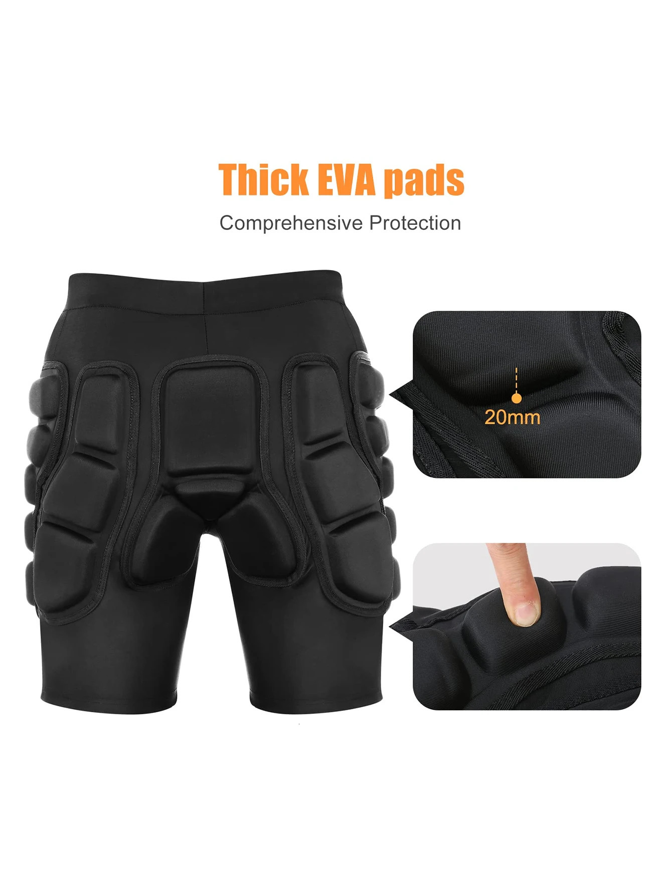 AVIVOR Snowboard Protection Padded Compression Shorts 3D Protection For Hip 0.8 Thick Ski Butt Pad 241219