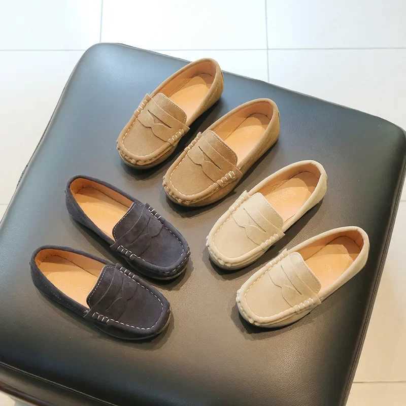 Spring and autumn boys leather shoes fashionable breathable non slip childrens shoelaces backrests childrens school parties weddings formal flat shoes