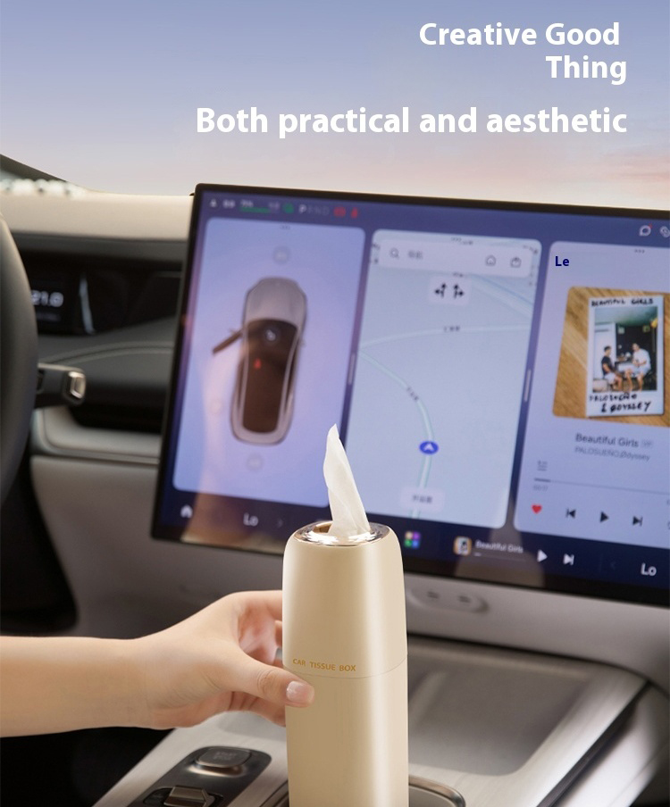 Car tissue box car armrest box creative paper drawer car use put drawer box car storage car interior premium feeling